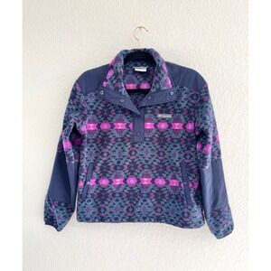 Columbia Fleece Snap Neck Pullover Southwest Aztec Print Women's Size S